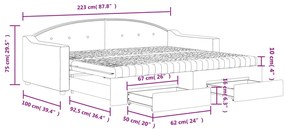 Καναπές Κρεβάτι Συρόμενος Μαύρος 90x200 εκ. Ύφασμα &amp; Συρτάρια - Μαύρο