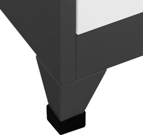 vidaXL Φοριαμός Ανθρακί και Λευκός 90 x 45 x 180 εκ. Ατσάλινος