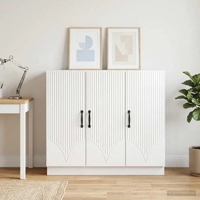 vidaXL Πλαϊνό γραφείο Γυαλιστερό Λευκό 89 x 34,5 x 77 εκ.
