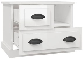 vidaXL Κομοδίνα Γυαλιστερό Λευκό 60x39x45 εκ.