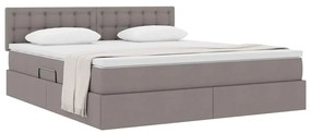 vidaXL Κρεβάτι με αποθηκευτικό χώρο και στρώμα Taupe 160 x 200 cm