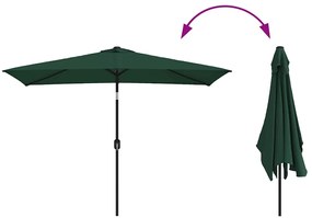 vidaXL Ομπρέλα Ορθογώνια Πράσινη 200 x 300 εκ.