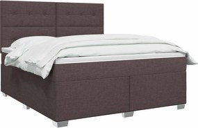 vidaXL Κρεβάτι box spring με στρώμα Σκούρο Καφέ 140 x 200 cm Ύφασμα
