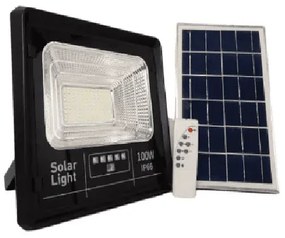 Led Αδιάβροχος Ηλιακός Προβολέας 100W με Πάνελ και Τηλεχειριστήριο Jortan