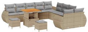 vidaXL Σετ Καναπέ Κήπου 13 pcs μπεζ και ανοιχτό γκρι 80 x 80 x 71 cm