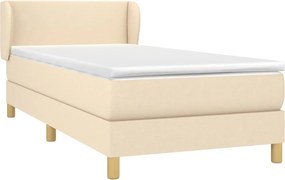 vidaXL Κρεβάτι Boxspring με Στρώμα Κρεμ 80 x 200 εκ. Υφασμάτινο