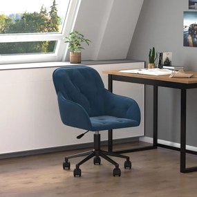 Καρέκλα Γραφείου Περιστρεφόμενη Μπλε Βελούδινη