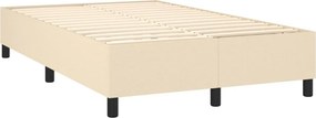vidaXL Κρεβάτι Boxspring με Στρώμα &amp; LED Κρεμ 120x200 εκ. Υφασμάτινο