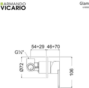 Armando Vicario Glam 34376 Chrome - Μίκτης εντοιχισμού 3 εξόδων