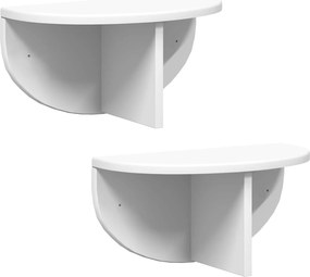 vidaXL Ράφι Τοίχου 2 pcs Λευκό 38 x 19 x 19 εκ Επεξεργασμένο ξύλο