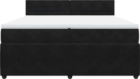 vidaXL Κρεβάτι Boxspring με Στρώμα Μαύρο 200x200 εκ. Βελούδινο