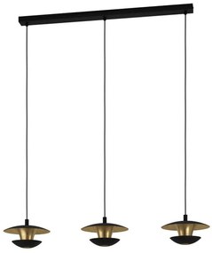 Φωτιστικό Οροφής-Ράγα Nuvano 99663 98,5x22,5x110cm 3xGU10 4,5W Black-Gold Eglo