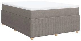 vidaXL Κρεβάτι Boxspring με Στρώμα Taupe 140x190 εκ. Υφασμάτινο