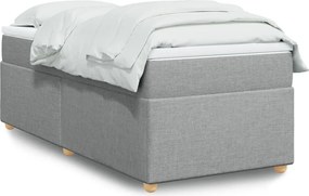 vidaXL Κρεβάτι Boxspring με Στρώμα Ανοιχτό Γκρι 100x200 εκ. Υφασμάτινο