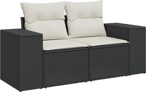 vidaXL Patio Sofa Set 6-θέσια Black and Cream