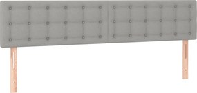 vidaXL Κρεβάτι Boxspring με Στρώμα &amp; LED Αν.Γκρι 200x200εκ. Υφασμάτινο
