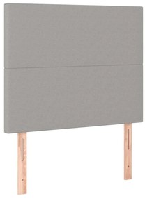 Κεφαλάρι Κρεβατιού LED Ανοιχτό Γκρι 80x5x118/128 εκ. Υφασμάτινο - Γκρι