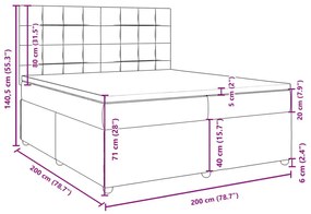 Κρεβάτι Boxspring με Στρώμα Taupe 200x200 εκ. Υφασμάτινο - Μπεζ-Γκρι