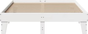 vidaXL Σκελετός Κρεβ. Χωρίς Στρώμα Λευκό 140x200 εκ Μασίφ Πεύκο