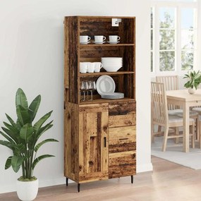 vidaXL Highboard 2 pcs Παλιό Ξύλο 69,5 x 32,5 x 180 εκ