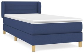 Κρεβάτι Boxspring με Στρώμα Μπλε 90x190 εκ.Υφασμάτινο 3126851
