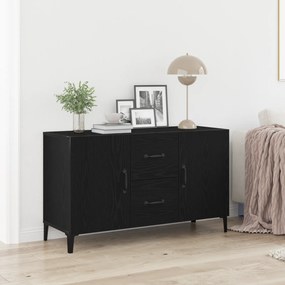 vidaXL Μαύρος Δρύινος Μπουφές - 100 x 36 x 60 εκ - Κατασκευασμένος από Μηχανικά Ξύλα
