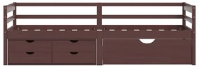 vidaXL Πλαίσιο Κρ. 2 Συρτάρια &amp; Ντουλάπι Σκ. Καφέ 90x200εκ Ξύλο Πεύκου