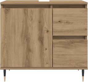 vidaXL Ντουλάπι Μπάνιου τεχνίτης Δρυς 65x33x60 εκ. Επεξεργασμένο Ξύλο