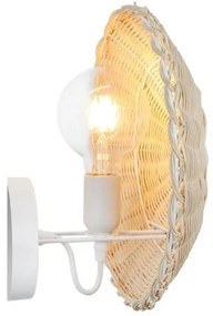 Απλίκα Φωτιστικό Τοίχου IP20 E27 Rattan Φυσικό 124-01313-18 Luma Lighting-124-01313-18-Μπεζ 124-01313-18