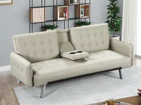Καναπές κρεβάτι Mesa 486, Αριθμός θέσεων: 3, Beige, 82x188x80cm, 35 kg, Πόδια: Μέταλλο, Μερικώς συναρμολογημένο | Epipla1.gr