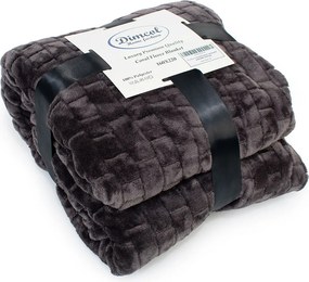Κουβέρτα Fleece Μονή (160x220) Dimcol Brick 08 Grey-Black