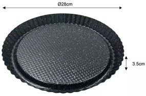 Φόρμα Τάρτας Klausberg KB 7835, 28 см, Ατσάλι, Αντικολλητική επίστρωση, Μαύρο