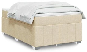 vidaXL Κρεβάτι Boxspring με Στρώμα Κρεμ 120x200 εκ. Υφασμάτινο