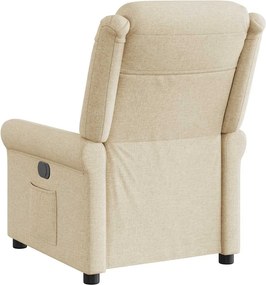 vidaXL Πολυθρόνα Ανακλινόμενη Κρεμ Υφασμάτινη