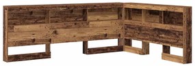 vidaXL Κεφαλάρι Αποθήκης με ράφι Παλαιό ξύλο 140 cm Επεξεργασμένο ξύλο