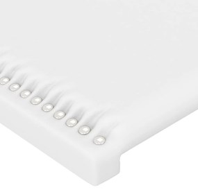 vidaXL Κεφαλάρι Κρεβατιού LED Λευκό 93x16x78/88εκ. από Συνθετικό Δέρμα