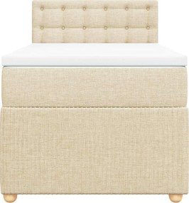 vidaXL Κρεβάτι Boxspring με Στρώμα Κρεμ 80 x 200 εκ. Υφασμάτινο