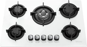 ISEASY MGBG-775 εστία αερίου με 5 καυστήρες (λευκή)