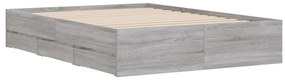 vidaXL Πλαίσιο Κρεβατιού με συρτάρια Γκρι sonoma 120x200εκ. Επεξ. Ξύλο