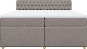 vidaXL Κρεβάτι Boxspring με Στρώμα Taupe 200x200 εκ. Υφασμάτινο