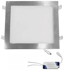 Adeleq Led Φωτιστικό Ψευδοροφής Αλουμινίου Τετράγωνο 24W 3000K 120° Σατινέ D295 21-025206600