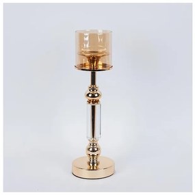 Κηροπήγιο Μεταλλικό Χρυσό 12x44cm 752-24092 Estheti 752-24092 Χρυσό
