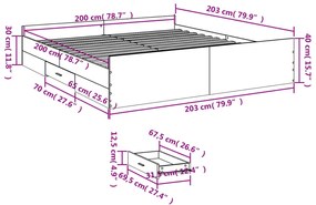 ΠΛΑΙΣΙΟ ΚΡΕΒΑΤΙΟΥ ΜΕ ΣΥΡΤΑΡΙΑ ΓΚΡΙ ΣΚΥΡ. 200X200 ΕΚ. ΕΠΕΞ. ΞΥΛΟ 3280268