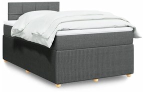 vidaXL Κρεβάτι Boxspring με Στρώμα Σκούρο Γκρι 120x190 εκ Υφασμάτινο