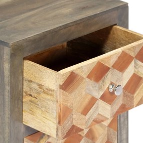 vidaXL Κομοδίνο Γκρι 40 x 30 x 50 εκ. από Μασίφ Ξύλο Μάνγκο