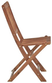 Καρέκλες Κήπου Πτυσσόμενες 8 τεμ Μασίφ Ξύλο Ακακίας &amp; Μαξιλάρια - Λευκό