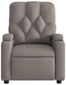 vidaXL Πολυθρόνα Μασάζ Ανακλινόμενη Taupe Υφασμάτινη