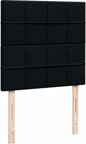 vidaXL Κρεβάτι Boxspring με Στρώμα Μαύρο 90x200 εκ. Υφασμάτινο
