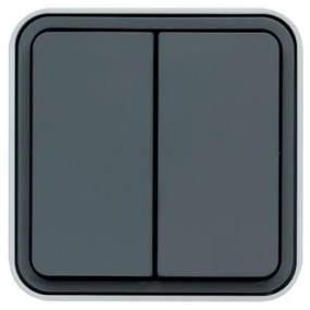 Μπουτόν Διπλό Επίτοιχο Γκρι IP55 Cubyko WNC044 Hager-WNC044-Ανθρακί WNC044