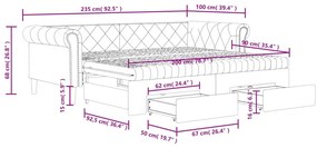 Καναπές Κρεβάτι Συρόμενος Λευκός 90x200 εκ Συνθ. Δέρμα/Συρτάρια - Λευκό